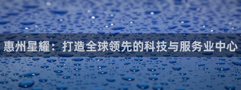 BB贝博艾弗森娱乐：惠州星耀：打造全球领先的科技与服务业中心